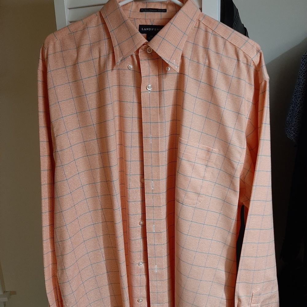 XL Orange and Green checkered shirt